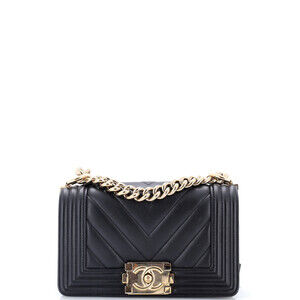 Chanel Small Boy Flap Bag Chevron Calfskin